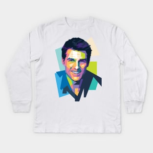 Tom Cruise in WPAP V1 Kids Long Sleeve T-Shirt